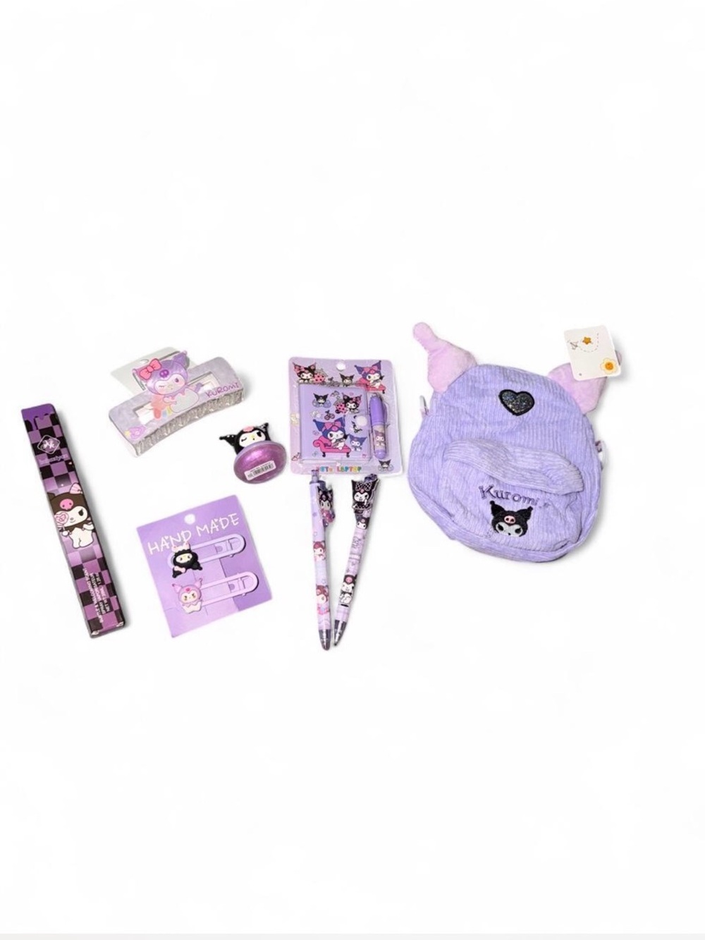 Kuromi Purple Kids Backpack and Stationery Gift Set